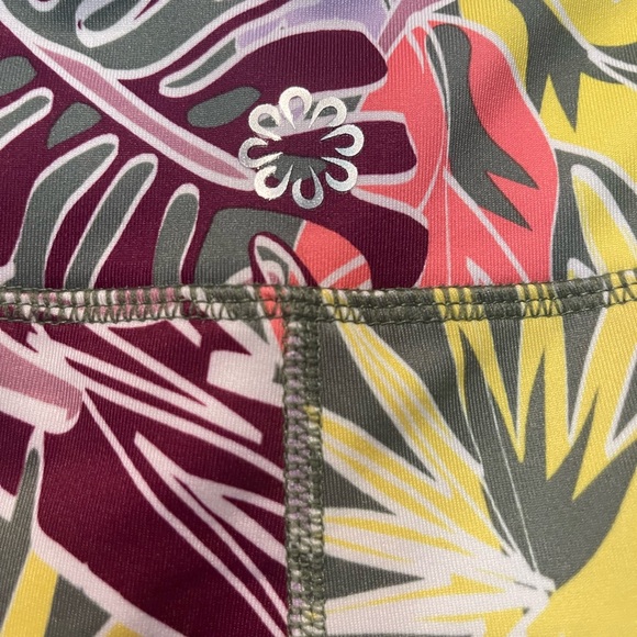 NWT Pro Player Leggings Tropical Foliage Print Sz  1X - Picture 3 of 7